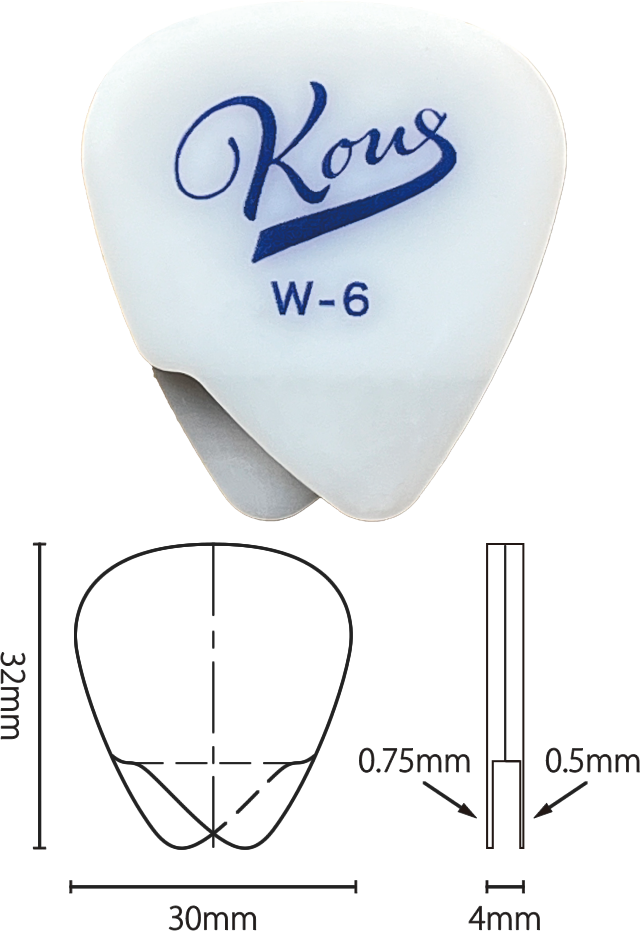 Kous W-6 レイヤードピック寸法図